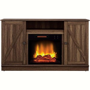 HearthPro Alexander 48" W x 28" H x 15.5" D Electric Fireplace Media Console - Brown - 1 of 4