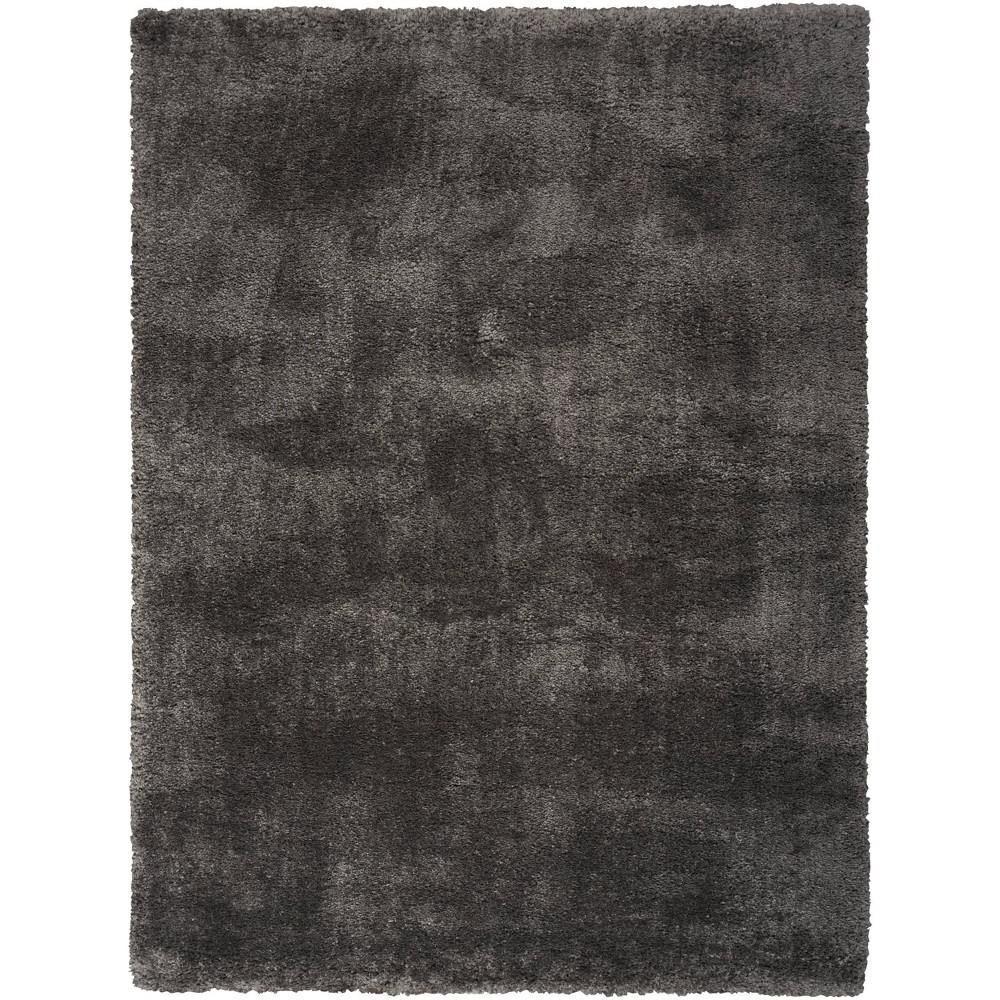 Photos - Doormat Nourison 5'3"x7'3" Dreamy Shag Solid Machine Woven Indoor Area Rug Gray 