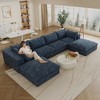 157.6" Corduroy Cloud Feather-filled U-Shaped Sectional Sofa with Deep Seat, Double-Layer Design, Removable Cushions, No Assembly, and DIY Combination - 2 of 4