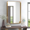 Aluminum Alloy Circular Edge Rectangular Hanging Mirror with Faux Electroplating, 96 x 66 x 5 cm - 3 of 4