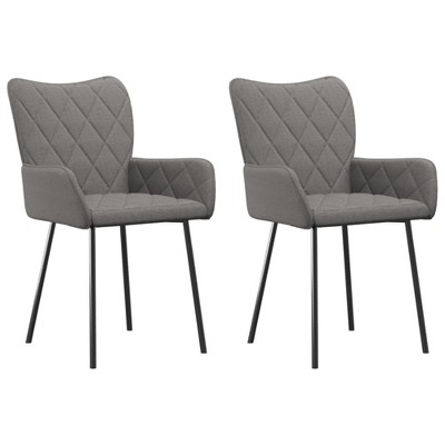 vidaXL Dining Chairs, 2 Pcs, Light Gray Fabric