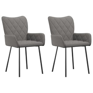 vidaXL Dining Chairs, 2 Pcs, Light Gray Fabric - 1 of 4