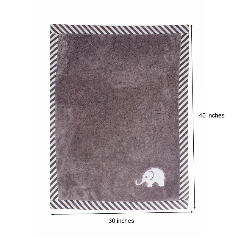 Bacati - Grey Chevron with Solid Border Blanket (Grey Chevron/Grey Border), 2 of 5