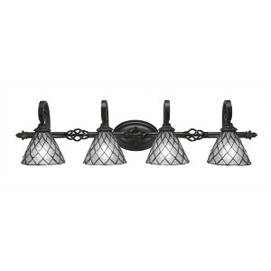 Toltec Lighting Elegante 4 - Light Vanity in  Dark Granite with 7" Diamond Ice Art Glass Shade - 1 of 1