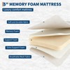 Folding Bed with Mattress, Portable Guest Beds with 5" Memory Foam Mattress, Foldable Metal Frame Bed with Wheels - 3 of 4