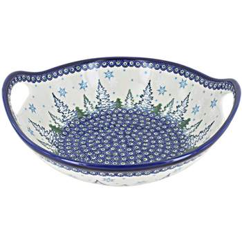 Blue Rose Polish Pottery 416 Kalich Deep Bowl with Handles