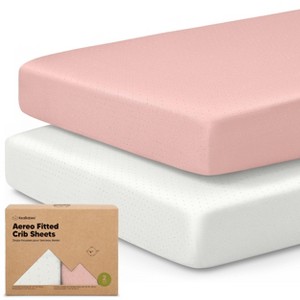 2pk Aereo Fitted Crib Sheets for Boys, Girls, 52x28 Standard Baby Crib Mattress Sheets, Bamboo Viscose Cotton - 1 of 4