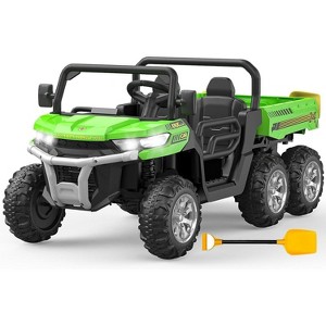 24V Electric Ride On Dump Truck for Kids, 4x75W Motors, 7AH Battery, Remote Control, LED Lights, Music, Cargo Bed - 1 of 4