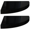 vidaXL Floating Corner Shelves 2 pcs High Gloss Black 13.8"x13.8"x1.5" MDF - 2 of 4