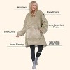 Catalonia Women's Oversized Flannel Blanket Hoodie - Cozy Wearable Plush Fleece Pullover, Soft Lounge Sweatshirt for Home, Camping, Outdoor Comfort - 3 of 4