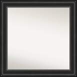 32" x 32" Non-Beveled Ridge Black Wall Mirror - Amanti Art