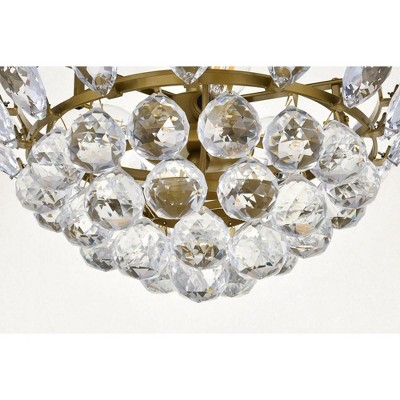 Emilia 14" Brass and Crystal Flush Mount Light