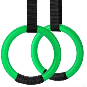 Adjustable Gymnastic Rings for Pull Ups, Non-Slip Training Rings with Long Straps for Home Workout - 1 of 4