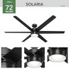 Hunter 72" Solaria Ceiling Fan Matte Black Finish - 6 Blades, DC Motor, Light Kit Included, Damp Rated for Outdoor Use - 4 of 4