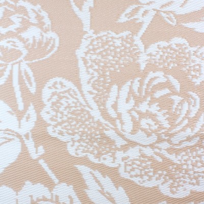 4' x 6' Pink Beige and White Floral Synthetic Rectangular Area Rug