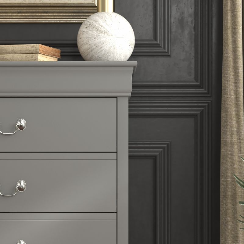 Galano Ireton 5-Drawer Chest of Drawers (46.7 in. × 15.7 in. × 31.2 in.) in White, Black, Gray, 6 of 17