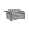 CAVINAS Modern Upholstered Convertible Sofa, Velvet Loveseat Sofa Bed with Adjustable Backrest,  Couches for Living Room with a Small Table - 3 of 4