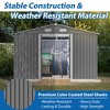 10 x 8 FT Outdoor Storage Shed,  Metal Foundation and Lockable Doors, Tool Shed for Garden, Patio, Backyard, Lawn, Grey - 4 of 4