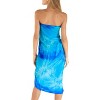 LA LEELA Women's Summer Beach Bikini Wraps Sarong Cover up Wrap Skirt Swimsuit Swimwear Cover Ups for Womens One Size Blue, Tie Dye Design - 3 of 4