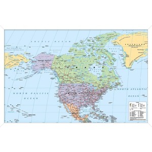 Trends International North America Map 2023 Framed Wall Poster Prints - 1 of 4