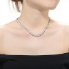 Guili Sterling Silver Tennis Necklace with Princess CZ in 2MM or 4MM—Exquisite, Sophisticated, and Timelessly Elegant. - 2 of 4