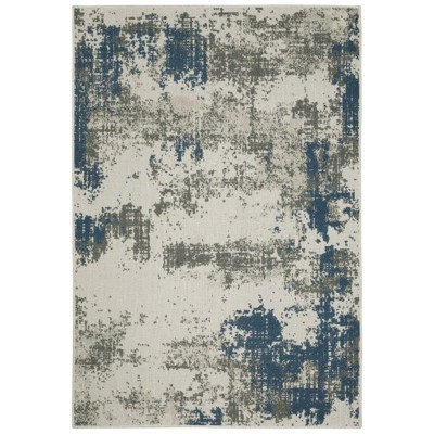 Oriental Weavers Torrey 140H1 Light Grey/ Blue Indoor/Outdoor Area Rug - 1'10" x 7'3"