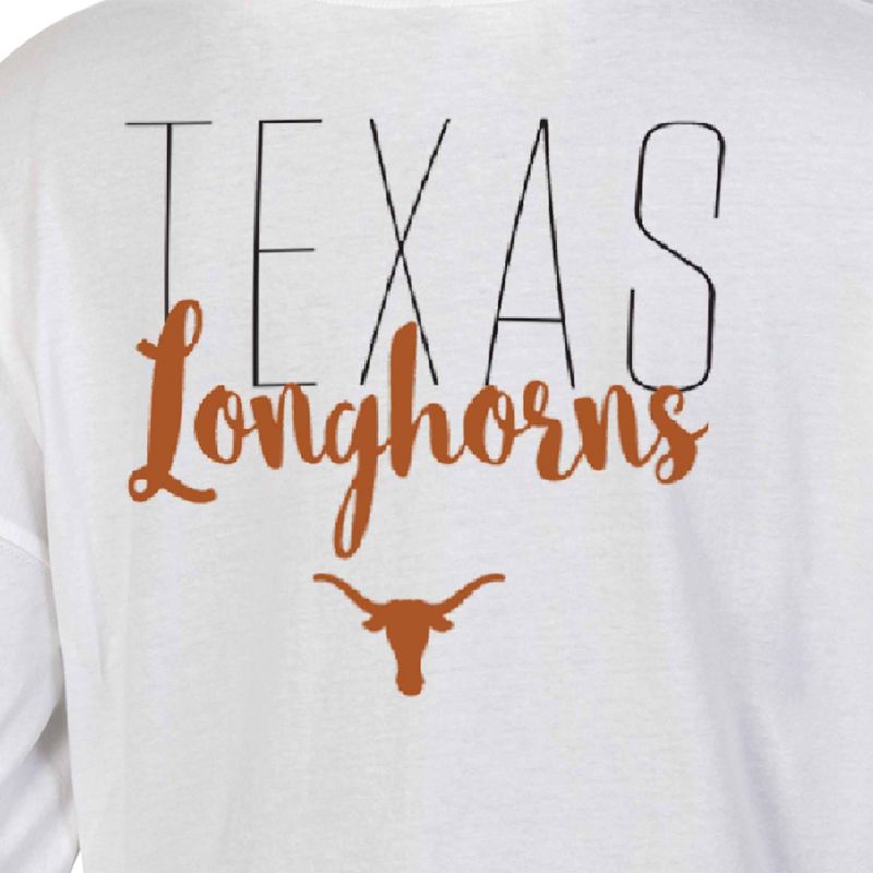 NCAA Texas Longhorns Women&#39;s White Long Sleeve T-Shirt, 3 of 4