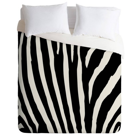 Queen/full Natalie Baca Zebra Stripes Duvet Set Black/white - Deny ...