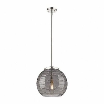 Athens Deco Swirl - 1 Light Stem Hung Pendant In Industrial Style-14.88 Inches Tall and 13.75 Inches Wide