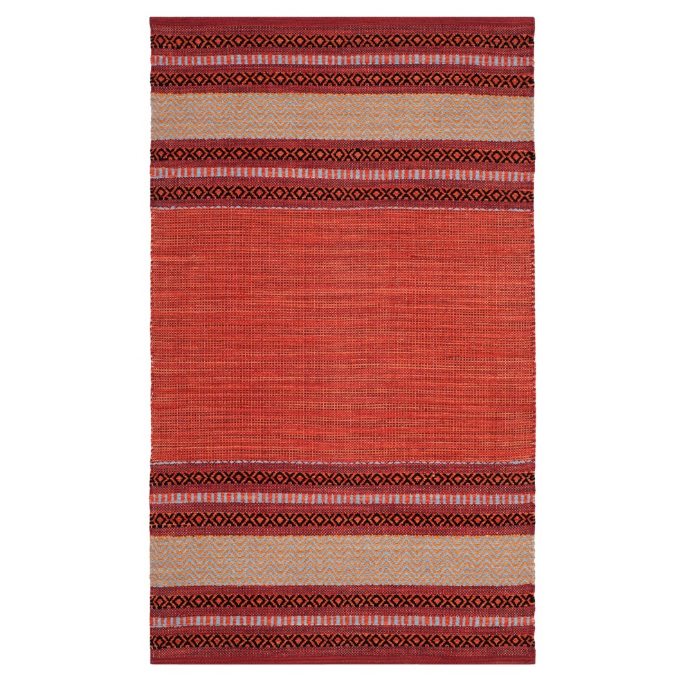 Red/Ivory Stripe Woven Accent Rug 3'x5' - Safavieh