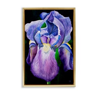 Stupell Industries Purple Iris Petals, Gold, 17" x 25" - 1 of 4