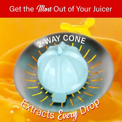 Blue Electric Citrus Juicer with Stainless Steel Lever and Reverse Function