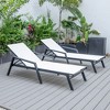 LeisureMod Marlin Patio Chaise Lounge Chair With Armrests in Black Aluminum Frame Set of 2 - 4 of 4