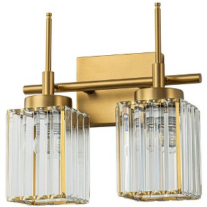 LLHZSY Modern Wall Light Sconce Dimmable Rectangular Wall Light Bathroom Crystal Vanity Light - Gold/Black - 1/2/3/4/5 Light - 1 of 4