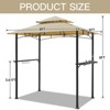 COWLOWN 8' x 5' Sturdy Ventilated BBQ Gazebo Awning, Rustproof Steel Frame, Double Top with Practical Accessories - 4 of 4
