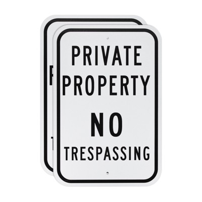 Unique Bargains Waterproof Reflective Garden Private Property - No Trespassing Sign 2 Pcs