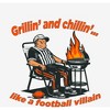 Grillin' and Chillin' Like A Football Villain Adult Crew Neck Short Sleeve Tee - 2 of 2