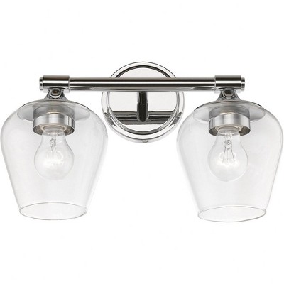 Willow Polished Chrome 2-Light Vanity Sconce with Clear Glass