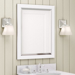 Alaterre Furniture 24x30 in. Beveled Glass Bath Vanity Mirror with Espresso Wood Frame, Modern Wall Mounted Mirror for Bathroom Sink or Entryway - 1 of 4