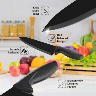 7Pcs Knife Set Ultra Sharp Stainless Steel Rust Free Chef Kitchen Knives with Ergonomic Design by Lux Decor