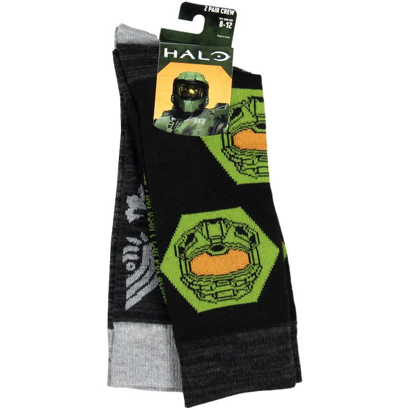 Halo Socks Men's Video Game Gaming UNSC Master Chief Patterns 2 Pack Crew Socks Multicoloured, 4 of 5
