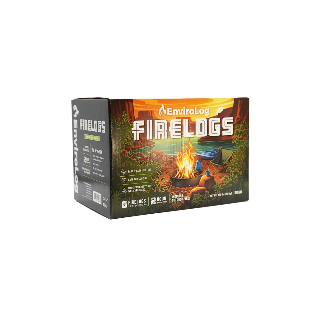 EnviroLog 6pk Firelogs 19.6lbs Fire Starter