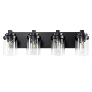 DAKAFUL Bathroom Vanity Light, Vanity Fixtures with Clear Glass Shades,Modern Matte Black Wall Sconce Over Mirror,for Bedroom/Living Room - 1 of 4