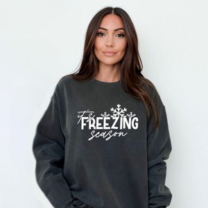 Simply Sage Market It's Freezing Season Garment Dyed Sweatshirt - 1 of 4