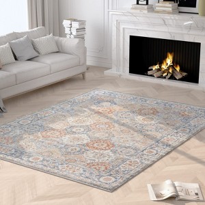 Large Area Rugs Non-Slip - 7'10"x10'2" Modern Low Pile Carpet Stain-Resistant Easy Clean Indoor Floor Rug - 1 of 4