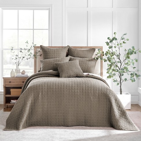 Mills Waffle Cocoa King Bedspread Set - Levtex Home : Target