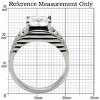 Slickblue Women's Stainless Steel Square CZ Ring – 8mm Clear Cubic Zirconia, No Plating, Engagement Style, Sizes 5-10 - 3 of 4