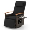 Costway Outdoor 360° Swivel Rattan Recliner Chair Patio Wicker Chaise Lounge Chair Beige/Navy - 2 of 4