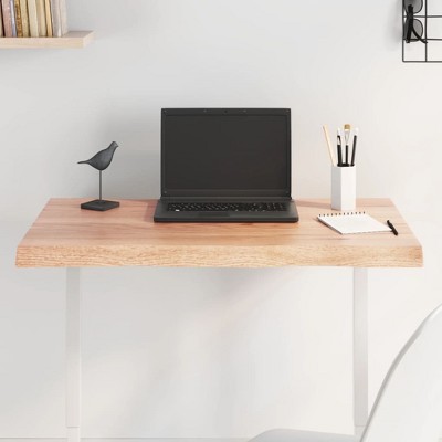 vidaXL Table Top Light Brown 31.5"x19.7"x(0.8"-1.6") Treated Solid Wood Live Edge
