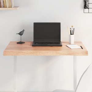 vidaXL Table Top Light Brown 31.5"x19.7"x(0.8"-1.6") Treated Solid Wood Live Edge - 1 of 4